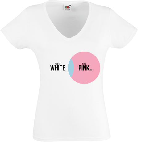 Koszulka damska w serek „White and Pink”