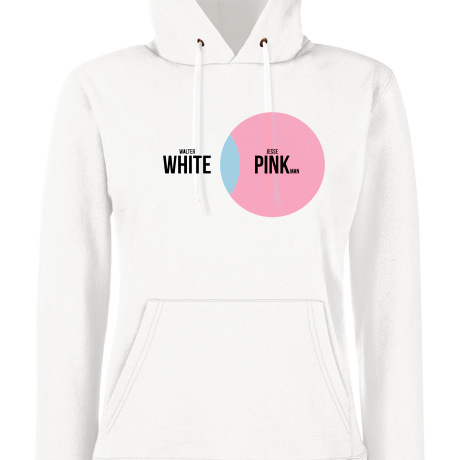 Bluza damska z kapturem „White and Pink”