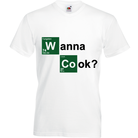 Koszulka w serek „Wanna Cook?”