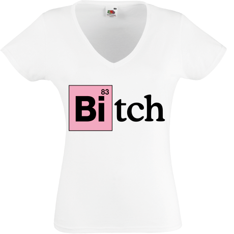 Koszulka damska w serek „Bitch”