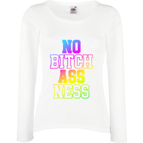 Koszulka damska z długim rękawem „No Bitch Ass Ness”