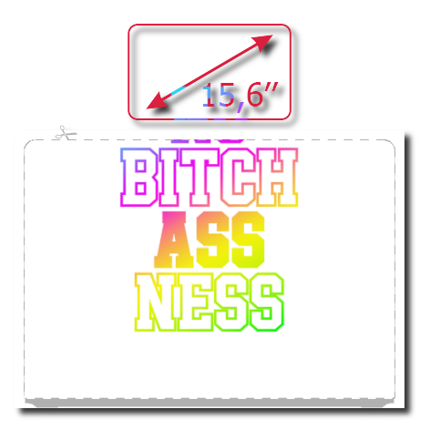 Naklejka na laptop „No Bitch Ass Ness”