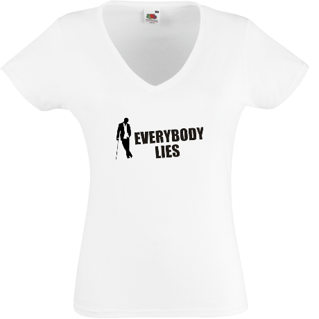 Koszulka damska w serek „Everybody Lies”