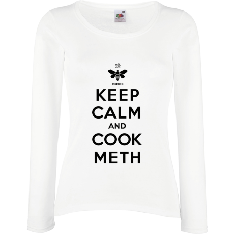 Koszulka damska z długim rękawem „Keep Calm and Cook Meth 2”