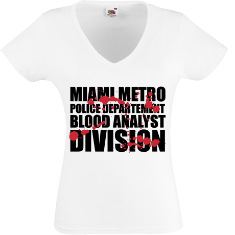 Koszulka damska w serek „Blood Analyst Division”