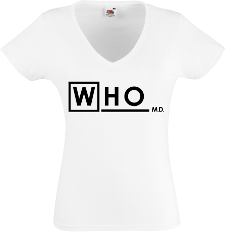 Koszulka damska w serek „Who MD”