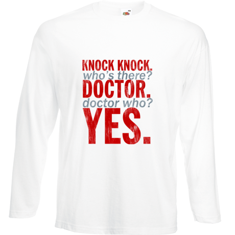 Koszulka z długim rękawem „Knock Knock Doctor Who”