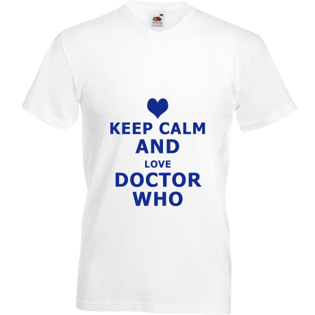 Koszulka w serek „Keep Calm and Love Doctor Who”