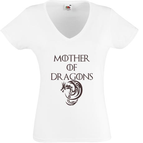 Koszulka damska w serek „Mother of Dragons”