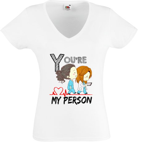 Koszulka damska w serek „You’re My Person 2”