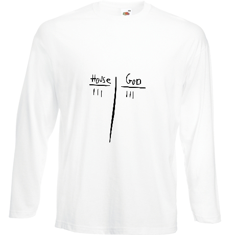 Koszulka z długim rękawem „House vs. God”