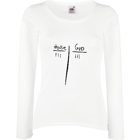 Koszulka damska z długim rękawem „House vs. God”