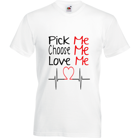 Koszulka w serek „Pick, Choose, Love Me”