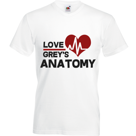 Koszulka w serek „Love Grey’s Anatomy”