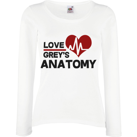 Koszulka damska z długim rękawem „Love Grey’s Anatomy”