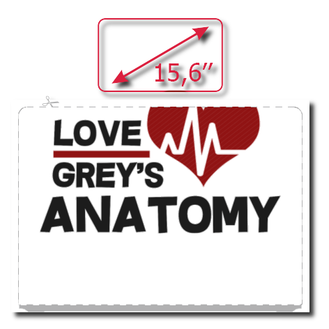 Naklejka na laptop „Love Grey’s Anatomy”