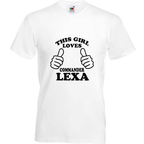Koszulka w serek „This Girl Loves Commander Lexa”
