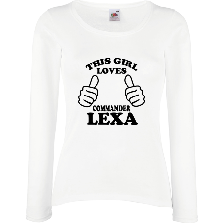 Koszulka damska z długim rękawem „This Girl Loves Commander Lexa”