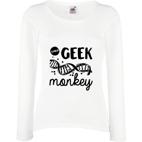 Koszulka damska z długim rękawem „Geek Monkey”