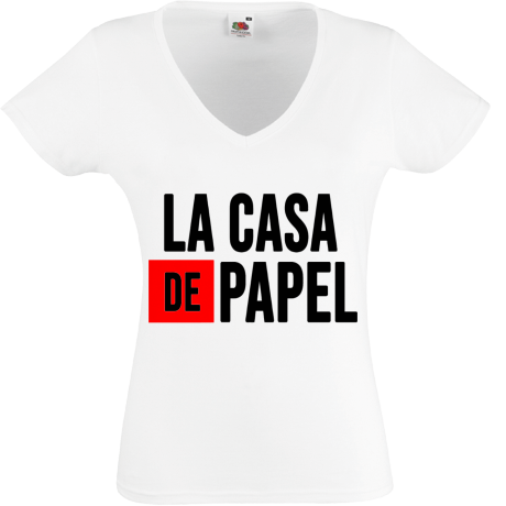 Koszulka damska w serek „La Casa De Papel”