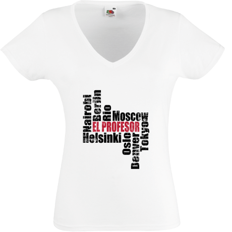 Koszulka damska w serek „El Profesor & Team”