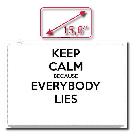 Naklejka na laptop „Keep Calm because Everybody Lies”