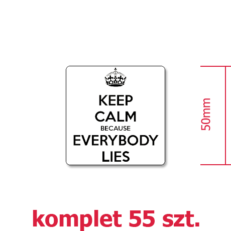 Wlepka „Keep Calm because Everybody Lies”