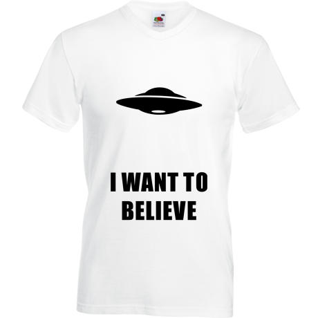 Koszulka w serek „I Want To Believe UFO”