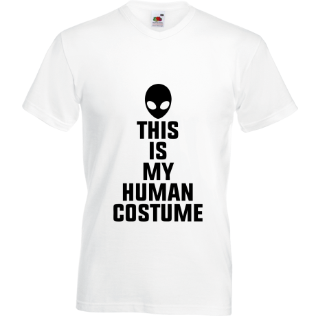 Koszulka w serek „This Is My Human Costume”