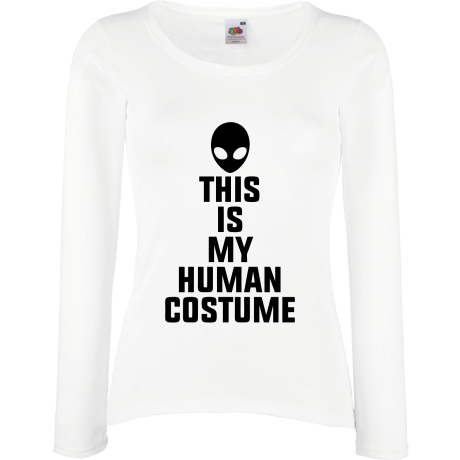 Koszulka damska z długim rękawem „This Is My Human Costume”