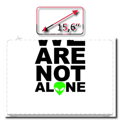 Naklejka na laptop „We Are Not Alone”