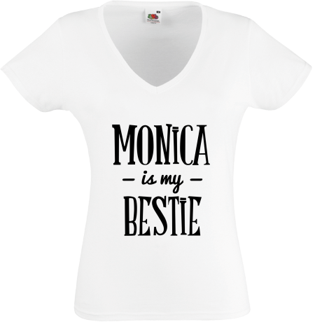 Koszulka damska w serek „Monica Is My Bestie”