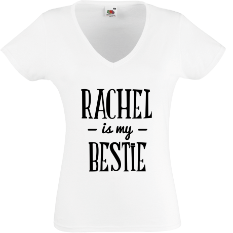 Koszulka damska w serek „Rachel Is My Bestie”