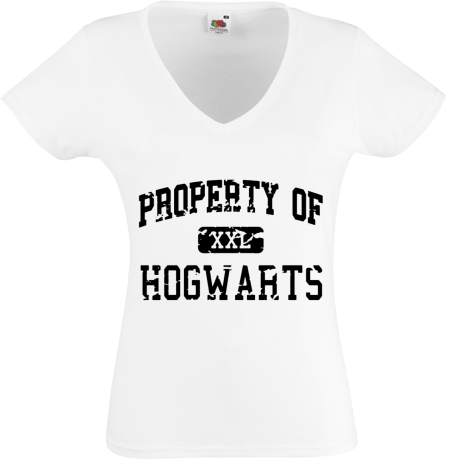 Koszulka damska w serek „Property of Hogwarts”