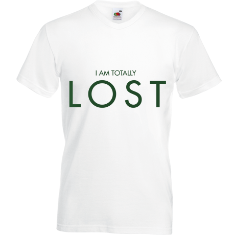 Koszulka w serek „I Am Totally Lost”