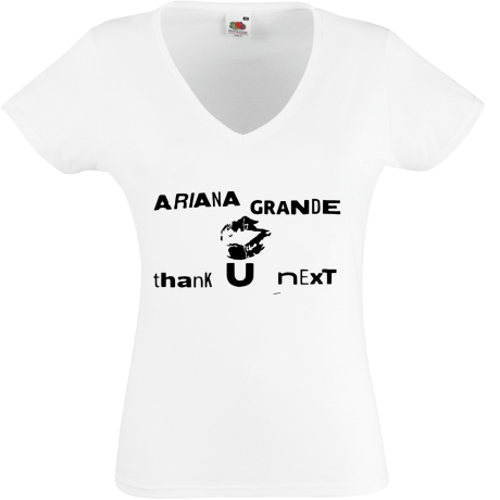 Koszulka damska w serek „Thank You, Next”