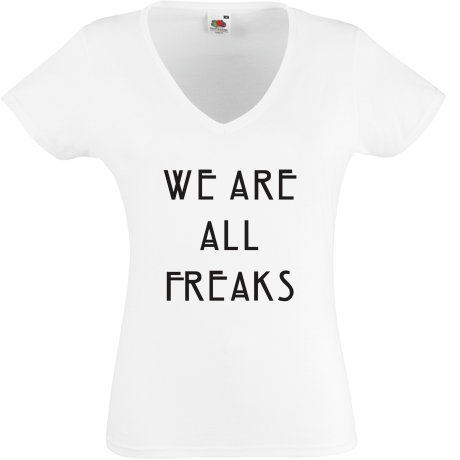 Koszulka damska w serek „We Are All Freaks”