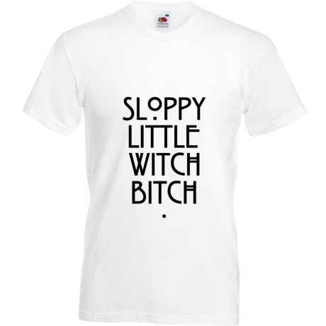 Koszulka w serek „Sloopy Little Witch Bitch”