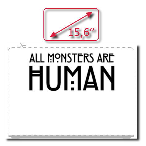 Naklejka na laptop „All Monsters Are Human”
