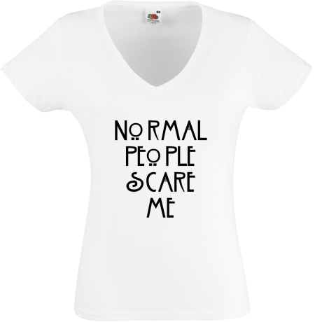 Koszulka damska w serek „Normal People Scare Me”
