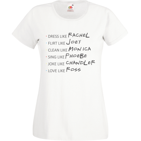 Koszulka damska „Rachel & Joey & Monica & Phoebe & Chandler & Ross”