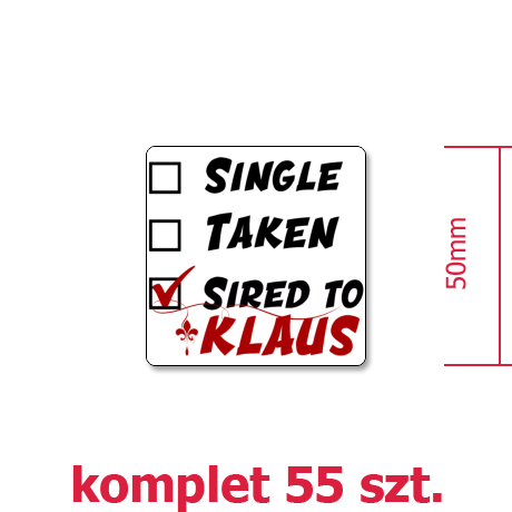 Wlepka „Sired to Klaus”