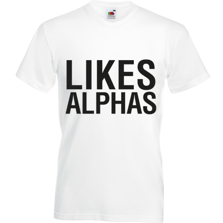 Koszulka w serek „Likes Alphas”