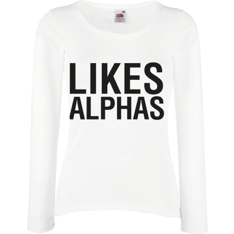 Koszulka damska z długim rękawem „Likes Alphas”
