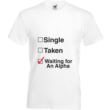 Koszulka w serek „Waiting For An Alpha”