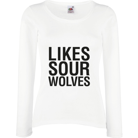 Koszulka damska z długim rękawem „Likes Sour Wolves”