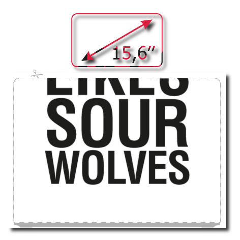Naklejka na laptop „Likes Sour Wolves”