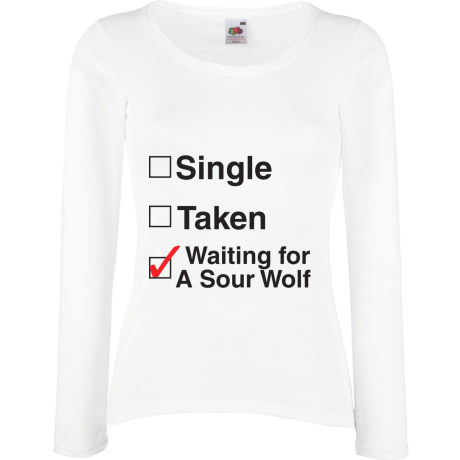 Koszulka damska z długim rękawem „Waiting For a Sour Wolf”