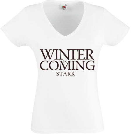 Koszulka damska w serek „Winter Is Coming Stark”